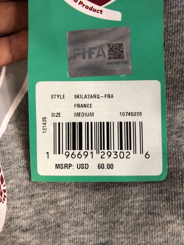 Photo 3 of Outerstuff Women's FIFA World Cup Core Fleece Hood France World Cup Soccer Team Medium Heather Grey