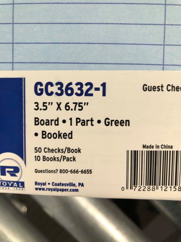 Photo 3 of Amercare Royal Green Guest Check Paper Receipt Book, Carbonless Order Book with 15 Lines, 1 Part Booked, Pack of 10 Server Notepad Books