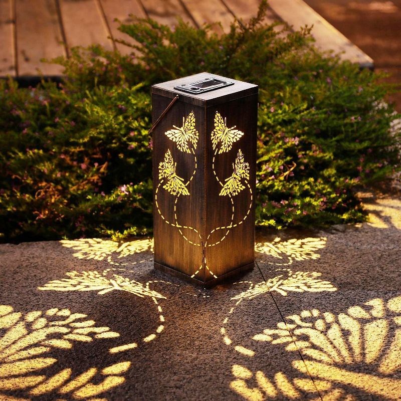 Photo 1 of 2 Pack Butterfly Solar Lights Outdoor Garden Decor with Ground Stake, Metal Solar Lanterns Waterproof Outside Decorations for Patio Lawn Yard Landscape Butterfly Gifts for Mom Women Grandma Holiday