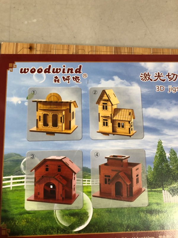 Photo 3 of 3D Wooden Puzzle, Mini DIY Model House Kit Educational Toys Jigsaw Puzzles Gift for Children and Adult