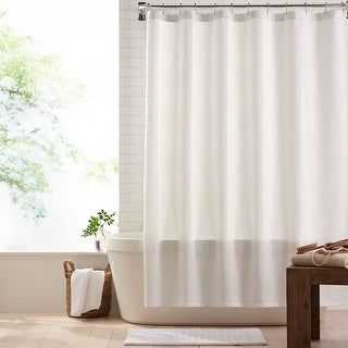 Photo 1 of Elrene Home Fashions Essential Waffle Shower Curtain, One Size, White
