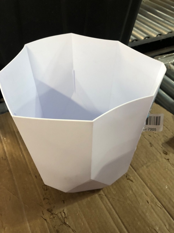 Photo 3 of Bloem Tuxton Modern Hexagon Small Planter: 10" - Casper White 