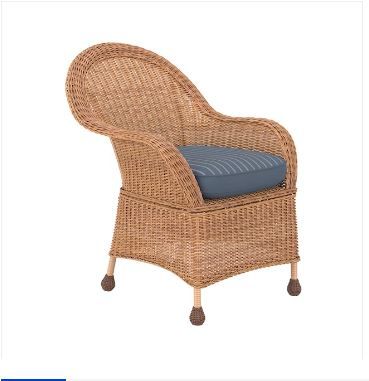 Photo 1 of ***MISSING HARDWARE - CANNOT BE ASSEMBLED - FOR PARTS ONLY - NONREFUNDABLE***
allen + roth Serena Park Set of 2 Wicker Light Brown Steel Frame Stationary Dining Chair(s) with Blue Cushioned Seat