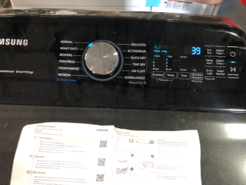 Photo 3 of 7.4 cu. ft. Smart Gas Dryer with Steam Sanitize+ in Brushed Black