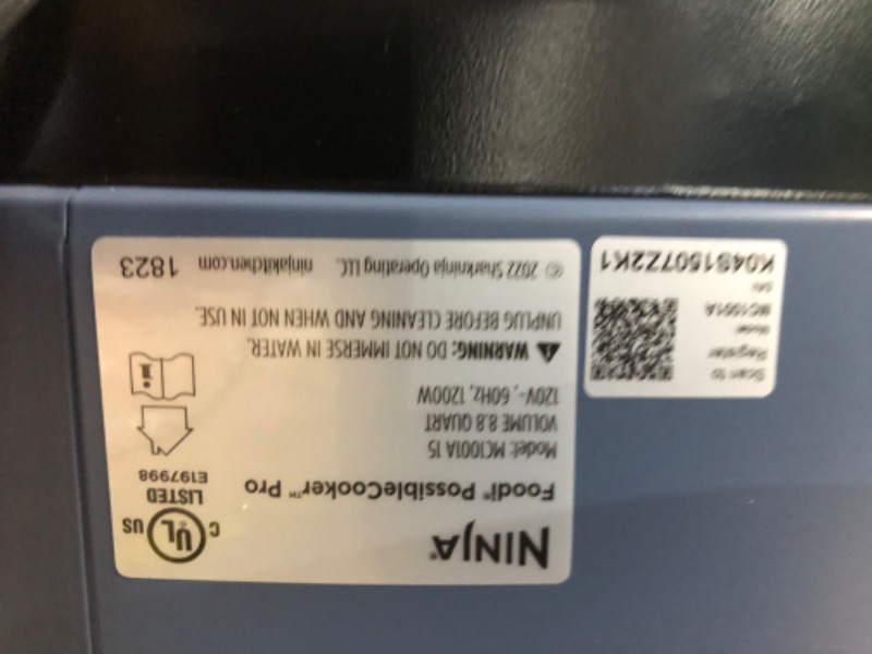 Photo 3 of Ninja MC1001 Foodi PossibleCooker PRO 8.5 Quart Multi-Cooker, with 8-in-1 Slow Cooker, Pressure Cooker, Dutch Oven & More, Glass Lid & Integrated Spoon, Nonstick, Oven Safe Pot to 500°F, BLUE