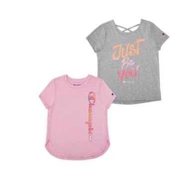 Photo 1 of Champion Girls 2 Pack Active Top Size 7/8 Pink & Grey
