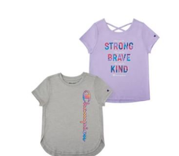 Photo 1 of Champion Girls 2 Pack Active Top Size 7/8 Grey/Purple
