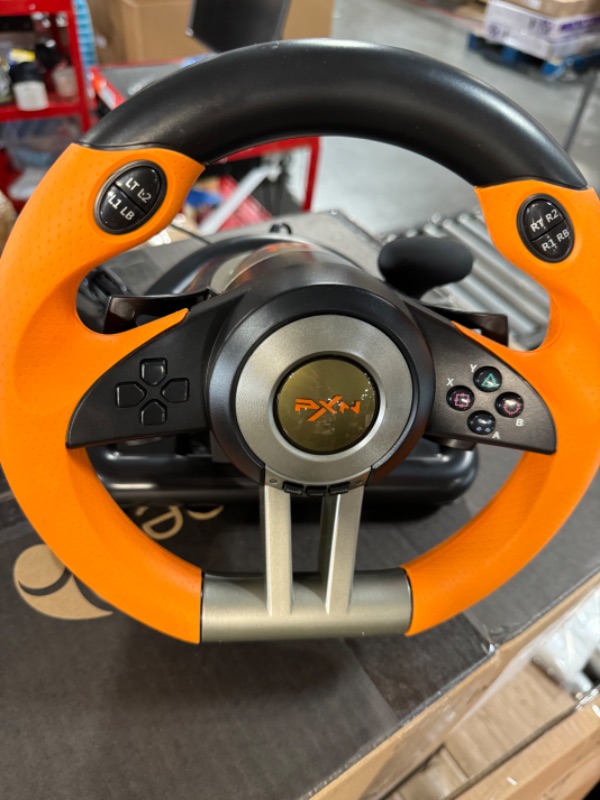 Photo 2 of Game Racing Wheel, PXN-V3II 180° Competition Racing Steering Wheel with Universal USB Port Orange