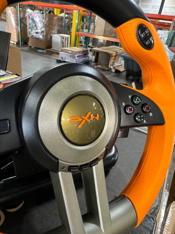 Photo 4 of Game Racing Wheel, PXN-V3II 180° Competition Racing Steering Wheel with Universal USB Port Orange