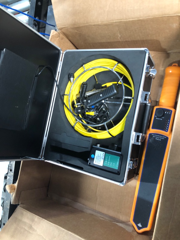 Photo 1 of GAMWATER 7'' Monitor DVR Sewer Pipe Inspection Video Camera with Auto Self Leveling 512HZ Pipe Locator 22MM IP68 HD 1000TVL Camera 12PCS LED Lights