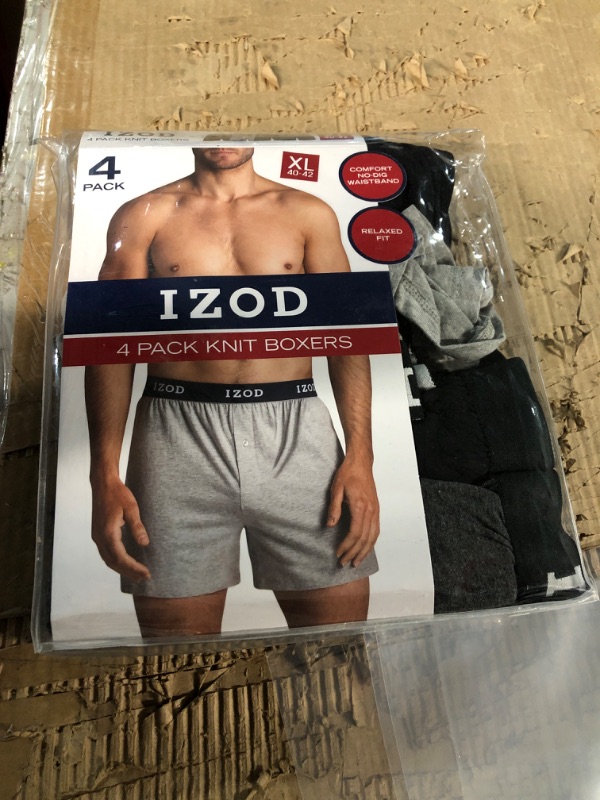 Photo 2 of IZOD XL Men's 4 Pack Knit Boxer Brief Underwear NEW Navy Blue Black Gray
