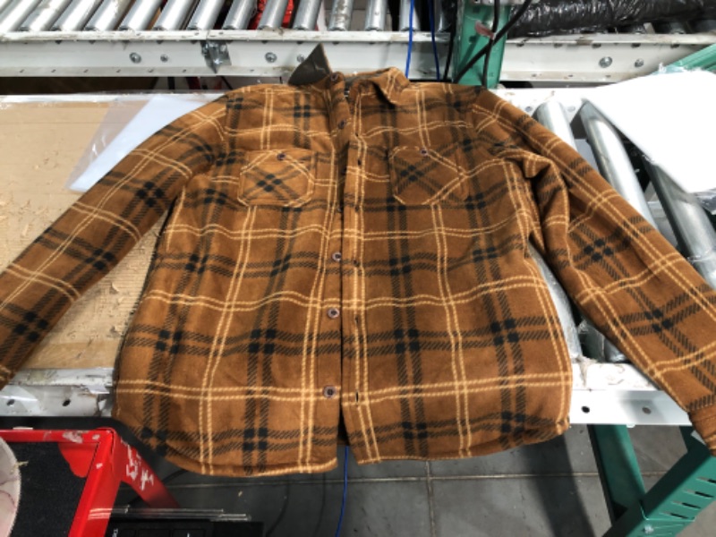 Photo 1 of ADULT SMALL BROWN PLAID BUTTON UP JACKET- WEATHERPROOF 