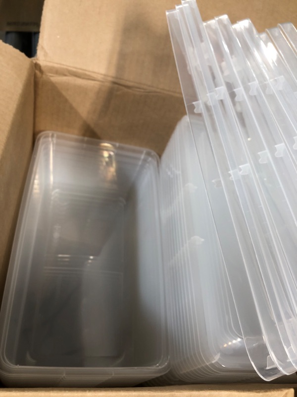 Photo 2 of **NEW** IRIS USA 5.9 Qt. Plastic Storage Container Bin with Latching Lid, 20 Pack, Stackable Nestable Shoe Box Tote Shoebox Closet Organization School Art Supplies - Clear 5.9 Qt. - 20 Pack