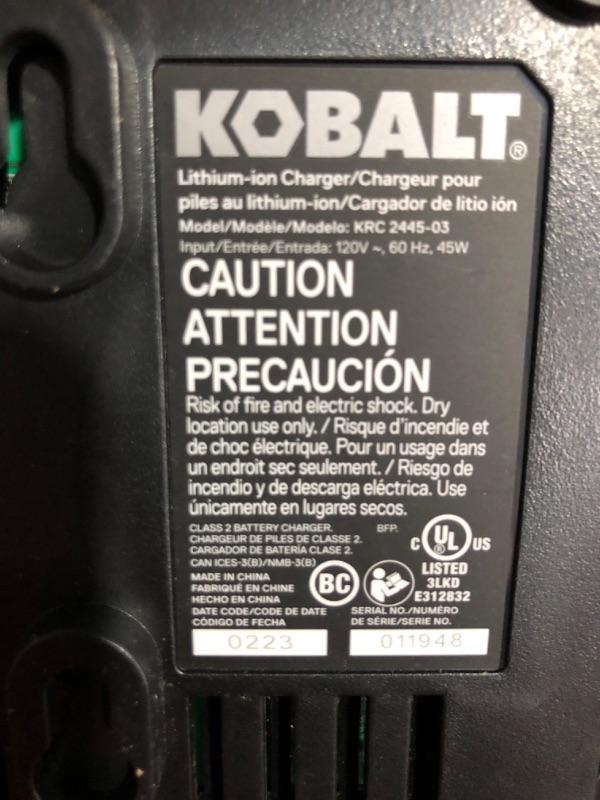 Photo 5 of * used * missing battery * see all images * no blade *
Kobalt KCS 1224A-03 24-Volt 12-in Brushless Cordless Electric Chainsaw 4 Ah