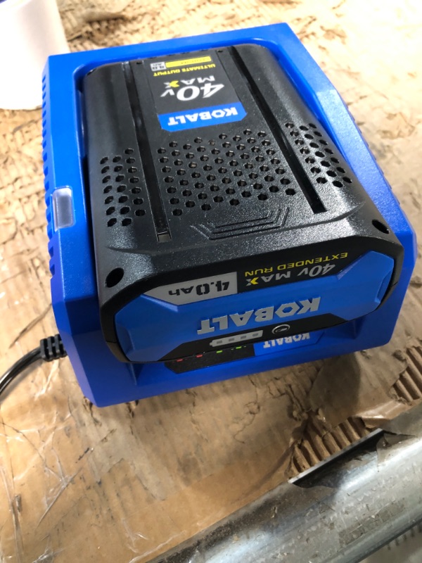 Photo 2 of Kobalt 40-Volt 4-Amps 4.0ah Rechargeable Lithium Ion (Li-Ion) Cordless Power Equipment Battery and Battery Charger