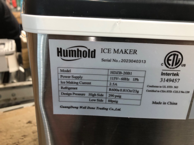 Photo 8 of **NONREFUNDABLE**FOR PARTS OR REPAIR**SEE NOTES**
Humhold Portable Nugget Ice Maker CounterTop, 33Lbs/24Hrs Chewable Pebble Ice, Auto Self Cleaning, Crushed Pellet Ice Cubes Maker Machine with Handle, Compact Design for Home/Kitchen/Camping/RV small 33lbs