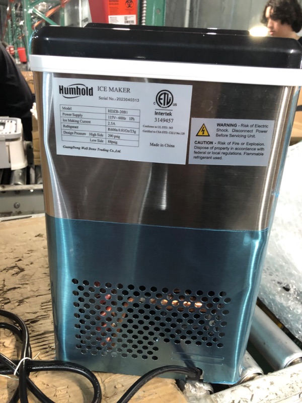 Photo 6 of **NONREFUNDABLE**FOR PARTS OR REPAIR**SEE NOTES**
Humhold Portable Nugget Ice Maker CounterTop, 33Lbs/24Hrs Chewable Pebble Ice, Auto Self Cleaning, Crushed Pellet Ice Cubes Maker Machine with Handle, Compact Design for Home/Kitchen/Camping/RV small 33lbs