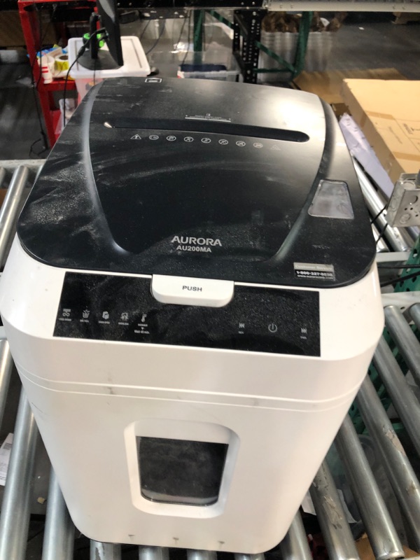 Photo 2 of Aurora Commercial Grade 200-Sheet Auto Feed High Security Micro-Cut Paper Shredder/ 60 Minutes/ Security Level P-5 200-Sheet AutoFeed MicroCut MicroCut