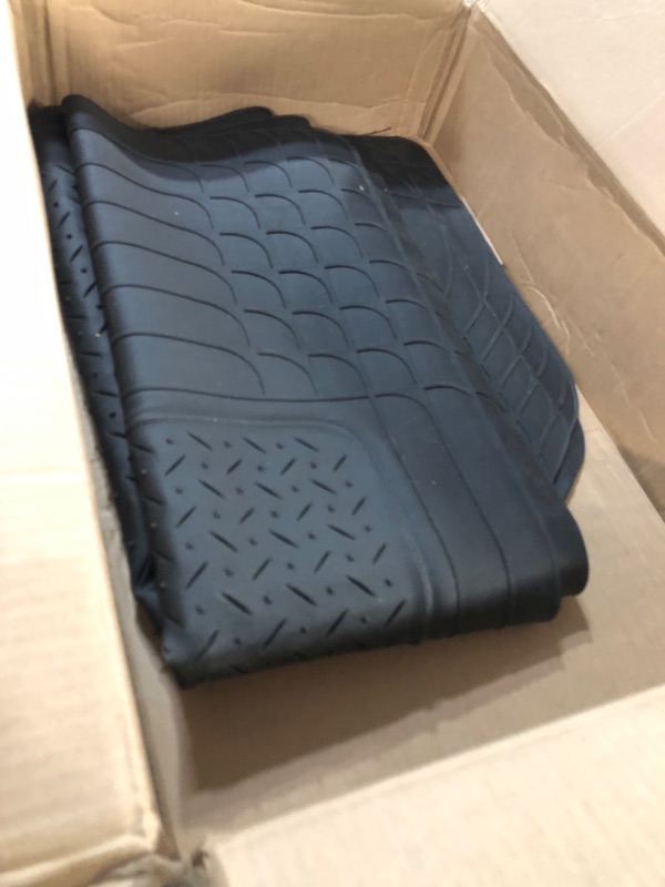 Photo 1 of BDK Proliner All Weather Rubber Auto Floor Mats and Trunk Cargo Liner -, Black, 4 Pieces (Trim to Fit)
