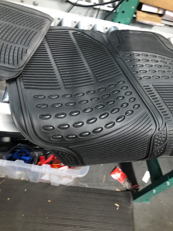 Photo 5 of BDK Proliner All Weather Rubber Auto Floor Mats and Trunk Cargo Liner -, Black, 4 Pieces (Trim to Fit)