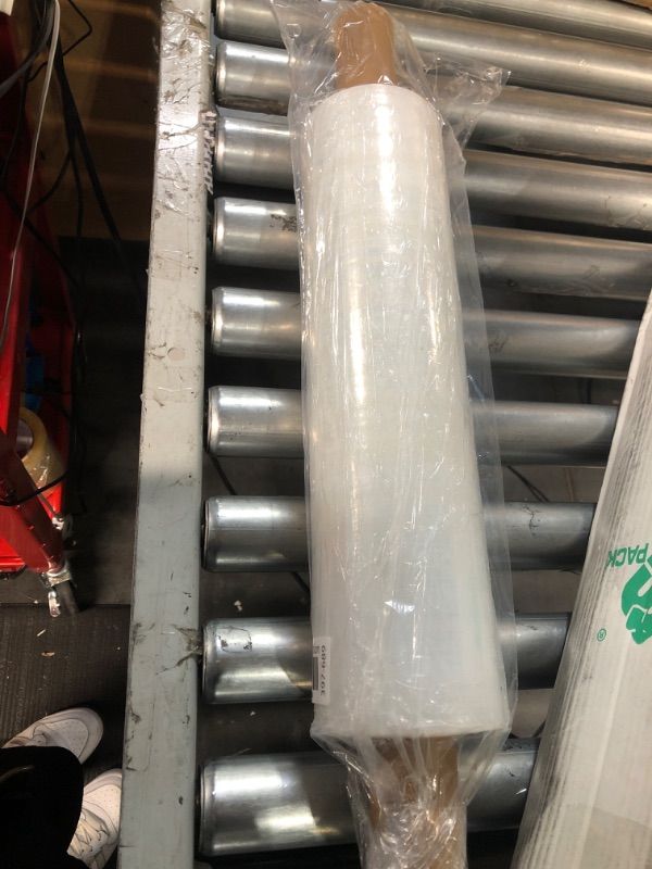 Photo 1 of Stretch Film Wrap - Industrial Clear Plastic Stretch Wrap 1000 Feet 80 Gauge with Handle,