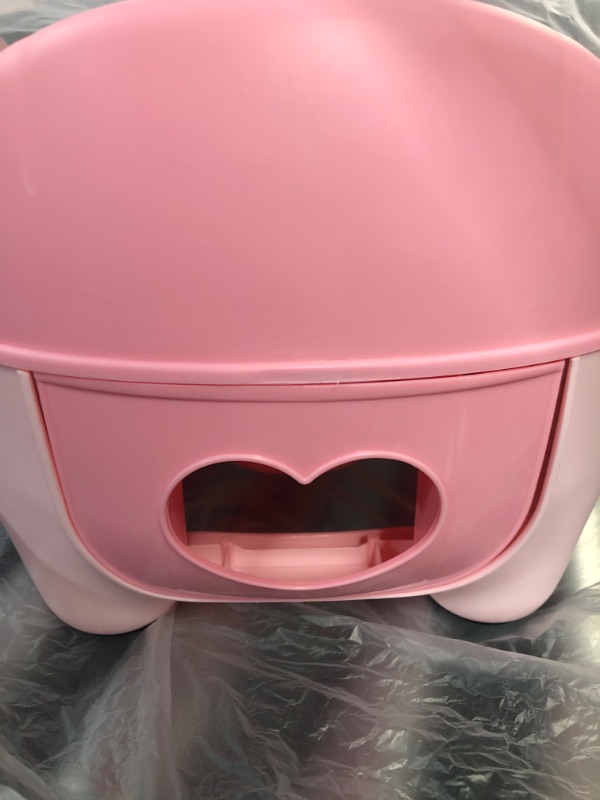 Photo 3 of *MINOR DAMAGE HANDLE BROKEN SEE PHOTOS** Baby Kids Pink Bear Portable Potty Training Toilet Seat With Pad Toddler Lovely Toilet Comfortable Soft Seat Stool Chair