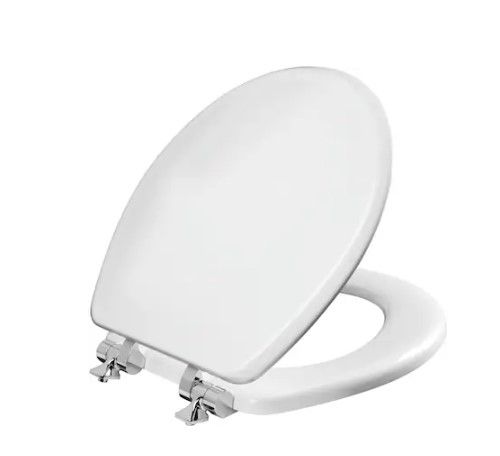 Photo 1 of *DAMAGE SEE PHOTOS** Mansfield Wood White Round Soft Close Toilet Seat
