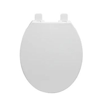 Photo 1 of **SEAT ONLY NO HARDWARE**Project Source Plastic White Round Soft Close Toilet Seat