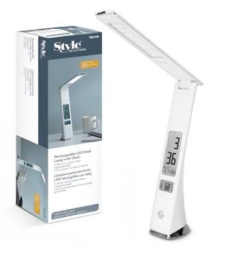 Photo 1 of *MISSING CHARGING CORD ** Style Selections 13.2-in Adjustable White Swing-arm Desk Lamp