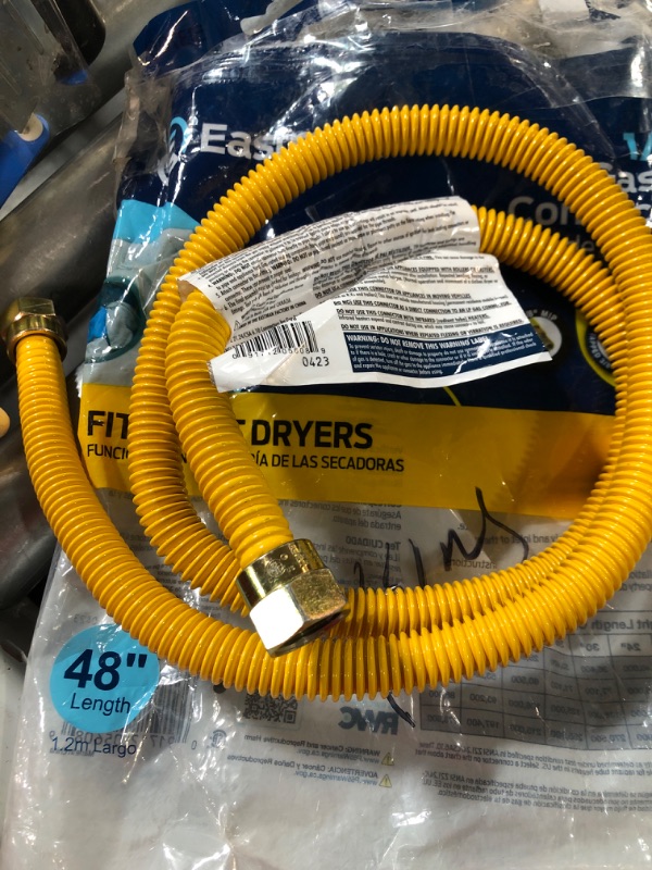 Photo 1 of **HOSE ONLY** EASTMAN 48-in 1/2-in Mip Inlet x 3/8-in Mip Outlet Stainless Steel Gas Appliance Installation Kit