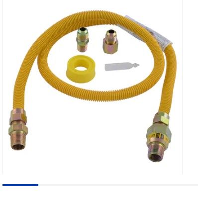 Photo 1 of **HOSE ONLY** EASTMAN 48-in 1/2-in Mip Inlet x 3/8-in Mip Outlet Stainless Steel Gas Appliance Installation Kit