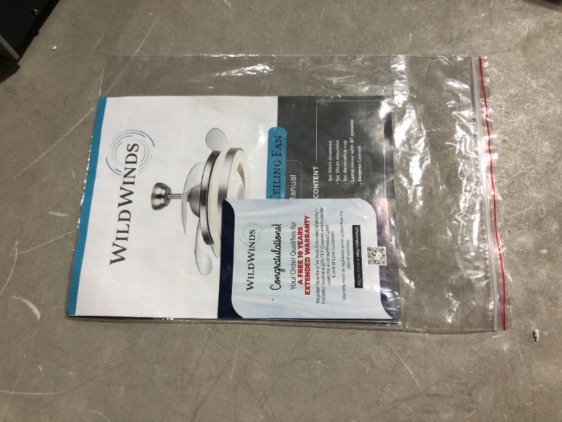 Photo 6 of ***REMOTE AND TRANSMITTER MISSING - DENT ON SIDE - SEE PICTURES***
WildWinds 42" Retractable Ceiling Fan With Bluetooth Music Player Speakers