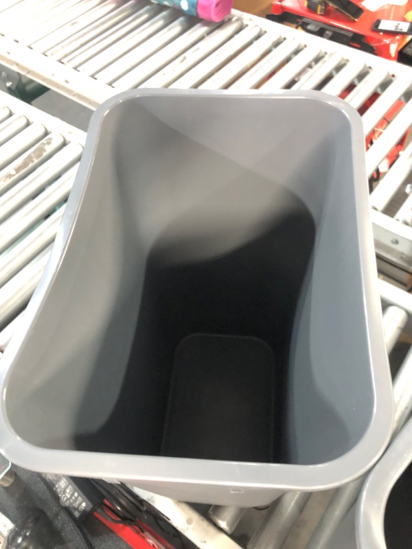 Photo 3 of *MINOR DENT ON SIDE NEAR BOTTOM ** 10 Gallon Waste Basket,Grey