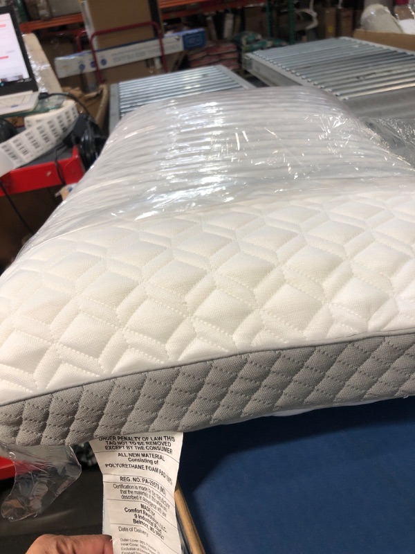 Photo 2 of *APPEARS IN GOOD CONDITION** Sealy Molded Bed Pillow for Pressure Relief, Adaptive Memory Foam with Washable Knit Cover, Standard, 16x24x5.75 Inches, White, Grey