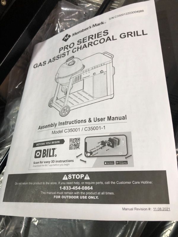 Photo 5 of *BRAND NEW!! Member's Mark Pro Series Gas Assist Charcoal Grill