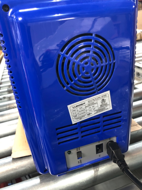 Photo 4 of **NOT FUNCTIONING SELLING JUST FOR STORAGE USE** Michelin Portable 6 Can 12V Mini Fridge with LED Door Light, 6L (6.3 qt) AC/DC Cooler, Blue