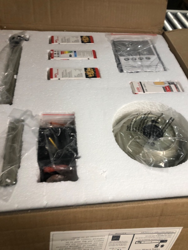 Photo 2 of *APPEARS TO BE NEW** Cage Ceiling Fan with Light Crystal Gold Fandeliers 19" Flush Mount Enclosed Ceiling Fan Remote Control 6 Speeds 4-Light for Bedroom Living Room Dining Room(Bulbs Included)