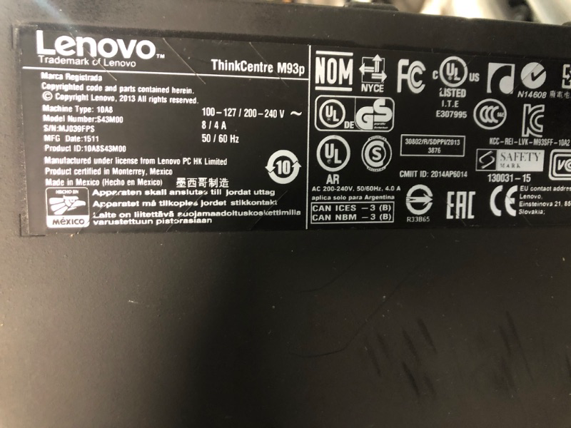 Photo 3 of *BROKEN MOUSE AND RANDOM PIECES IN ZIPLOCK** LENOVO ThinkCentre M93p Tiny Business Desktop PC, Intel Core i5 4590T up to 3.0GHz, 8G DDR3, 256G SSD, WiFi, Bluetooth 4.0, Windows 10 64 Bit-Multi-Language Supports English/Spanish/French