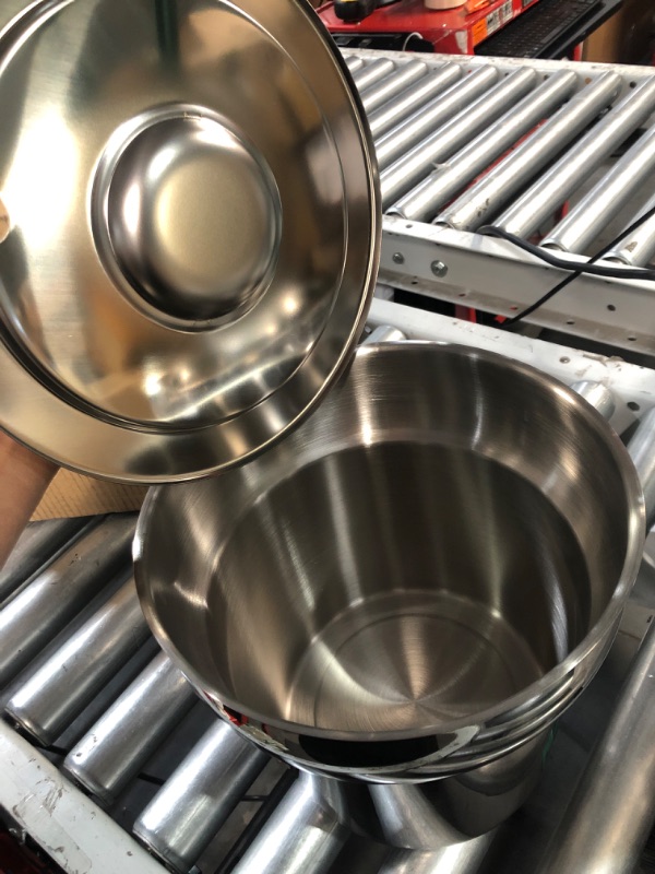 Photo 3 of Restlrious 7 QT Inset Pan Stainless Steel Bain Marie Inset Pan with Lid  2 Pack