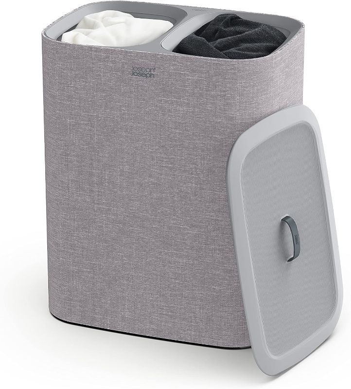 Photo 1 of (USED AND FOR PARTS ONLY) **SEE NOTES/FOR PARTS**
Joseph Joseph Tota 90-litre Laundry Hamper Separation Basket with Lid - Grey & Blox Drawer Organizer, 