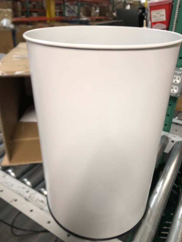 Photo 2 of *LID IS MISSING** iTouchless 8 Gallon Touchless Sensor Trash Can with Odor Filter System, 30 Liter Round White Steel 
