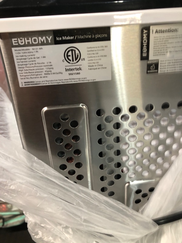 Photo 4 of [READ NOTES]
EUHOMY Ice Maker Machine Countertop, 27 lbs in 24 Hours, 9 Cubes Ready in 6 Mins,  Silver 