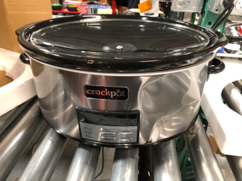 Photo 1 of *DENT ON SIDE DOESN'T AFFECT USE- TURNS ON**   Crockpot 8 Qt. Countdown Slow Cooker - Dark Stainless Steel