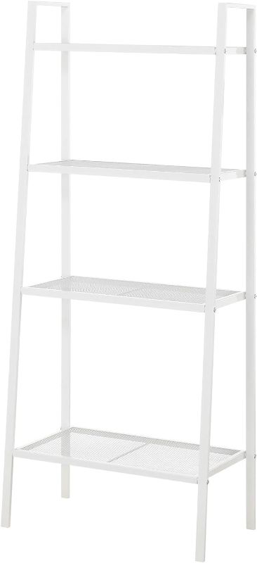 Photo 1 of  4-Tier Metal Plant Stand, White 23.75"D x 10"W x 58.5"H
