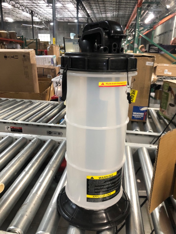 Photo 2 of Mityvac MV7400 Manual Automotive Fluid Evacuator with Dipstick Tubes, Automatic Overflow Prevention, 1.9 Gallon, Engine and Transmission Fluid Adapters