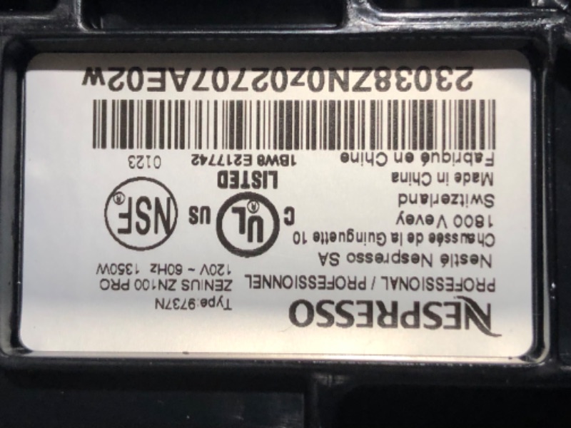 Photo 3 of ***NOT FUNCTIONAL - SEE NOTES***
Nespresso Professional Coffee Maker Starter Bundle, Zenius Professional Coffee Machine, Presentation Box for Nespresso Capsules