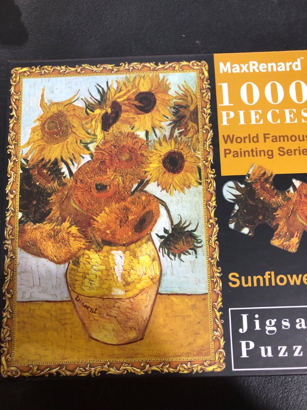 Photo 2 of CDOUSW Jigsaw Puzzle 1000 Pieces for Adults Kids Challenging Large Cool Puzzles Famous Art (Sunflower)