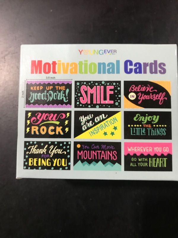 Photo 2 of Youngever 300 Pack Motivational Quote Cards, 100 Unique Inspirational Designs Cards, Business Card Sized Encouragement Cards, Gifts for Employees, Thinking of You Gifts, Appreciation Cards