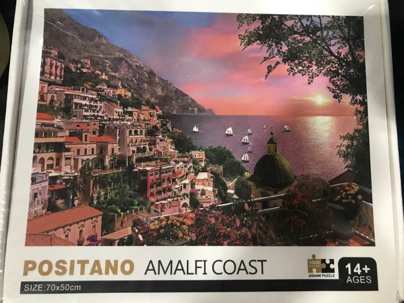 Photo 1 of 1000 Piece Puzzle for Adults Gaint Color Amalfi Coast Jigsaw Family Toys Gifts for Girls Boys Eco Friendly