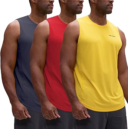 Photo 1 of DEVOPS 3 Pack Men's Muscle Shirts Sleeveless Dri Fit Gym Workout Tank Top
